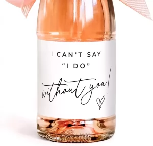 Affordable bridesmaid champagne bottle labels